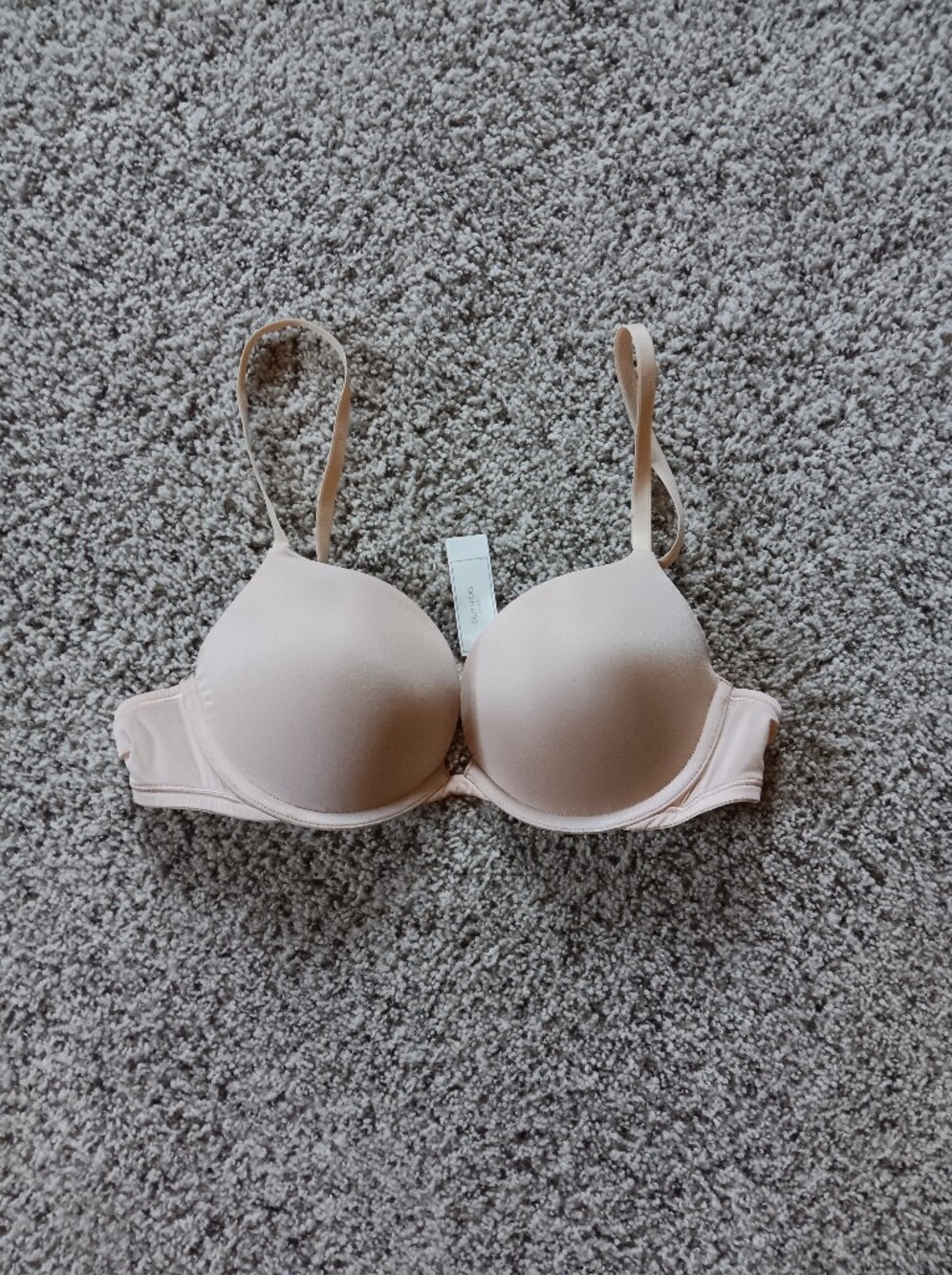 NWT Gilly Hicks Cream Light Pink Push Up Bra 36 B Basic Romantic Minimalist